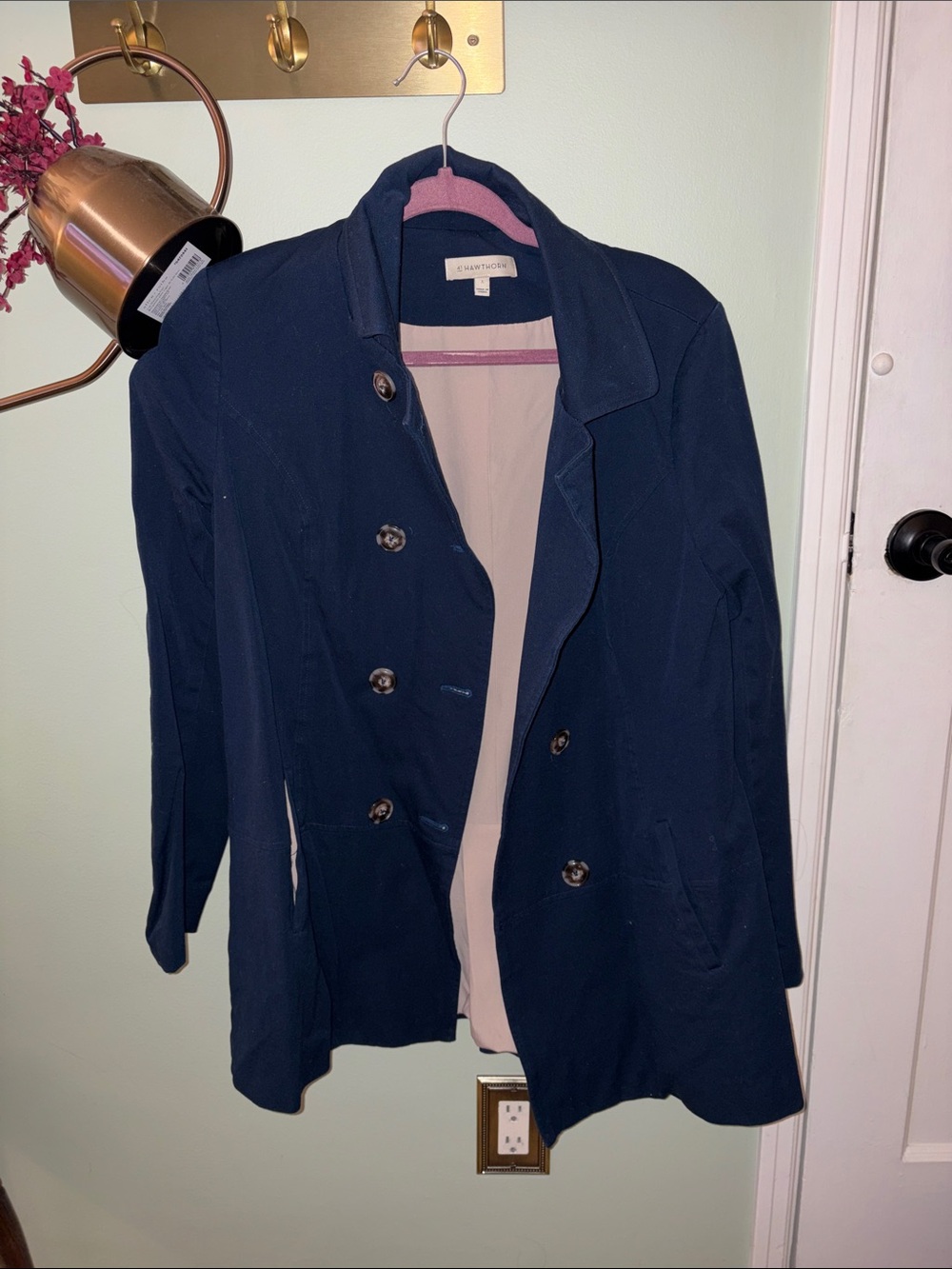 Navy Double-Breasted Women's Jacket